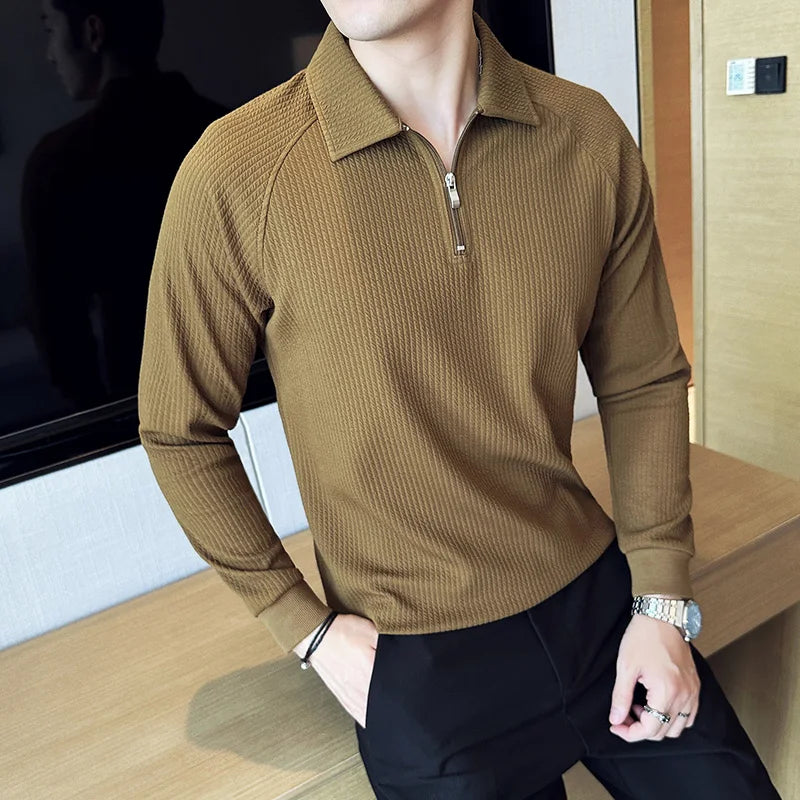 Merino wool half zip sweater