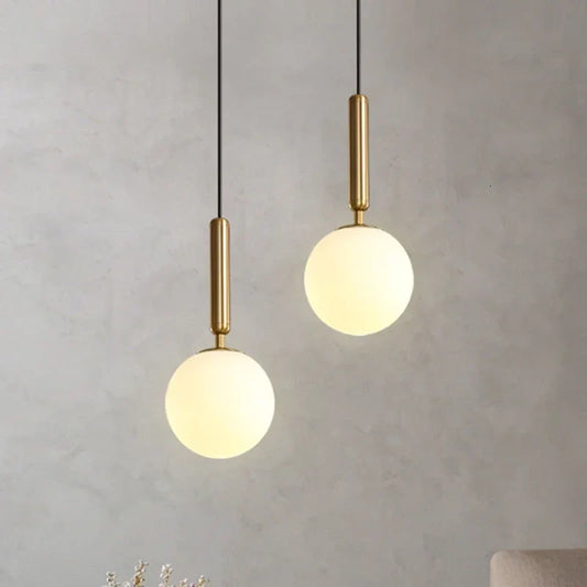 Lampe de Chevet Suspendue en Verre Moderne Doré