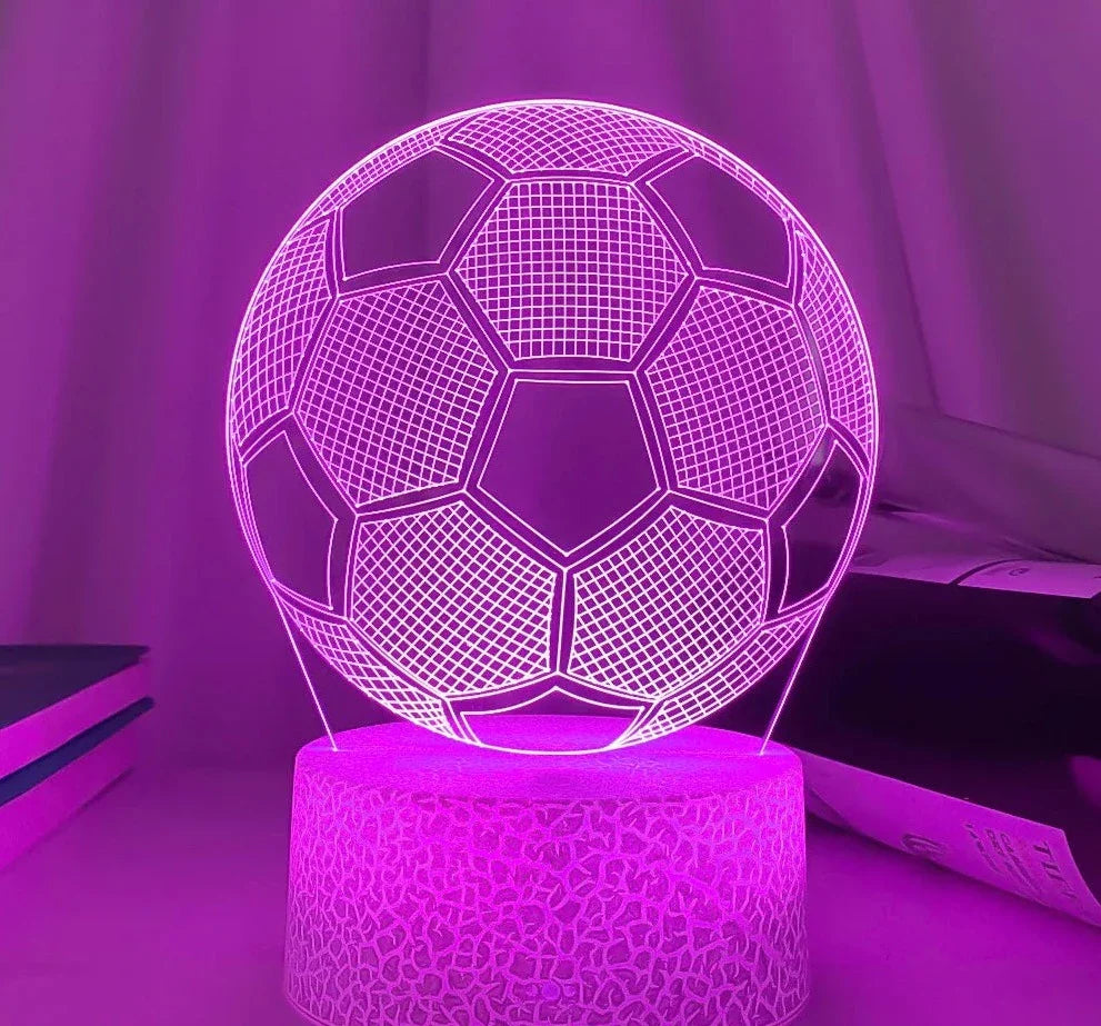 Lampe de chevet 3D Tactile ballon de Football - lampechevetdesign.com