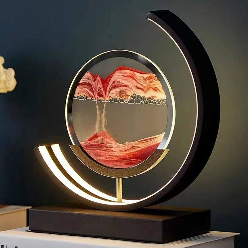 Lampe Art Sand Dynamique 3D – Table LED Relaxante avec Effet Paysage Naturel