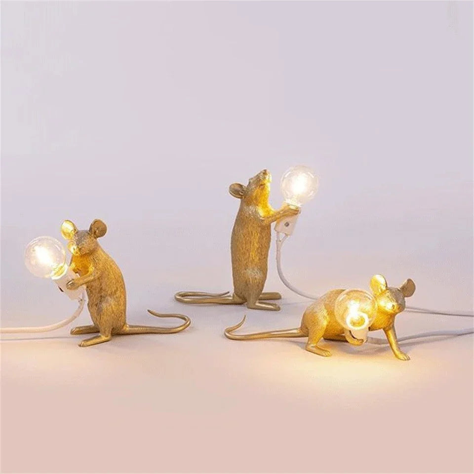 Lampe de Chevet Moderne en Résine en Forme de Rat