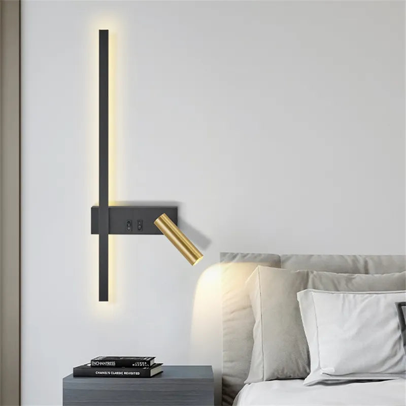 Lampe de Chevet Murale Luxueuse Élégante Noir et Or