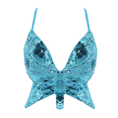 Femme crop tops papillon