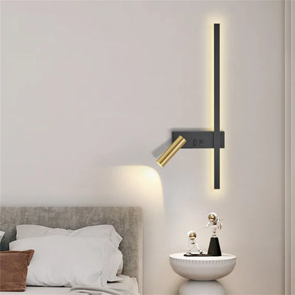 Lampe de Chevet Murale Luxueuse Élégante Noir et Or