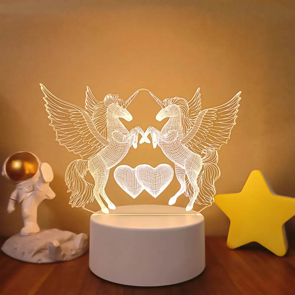 Lampe de chevet 3D pour Amoureux