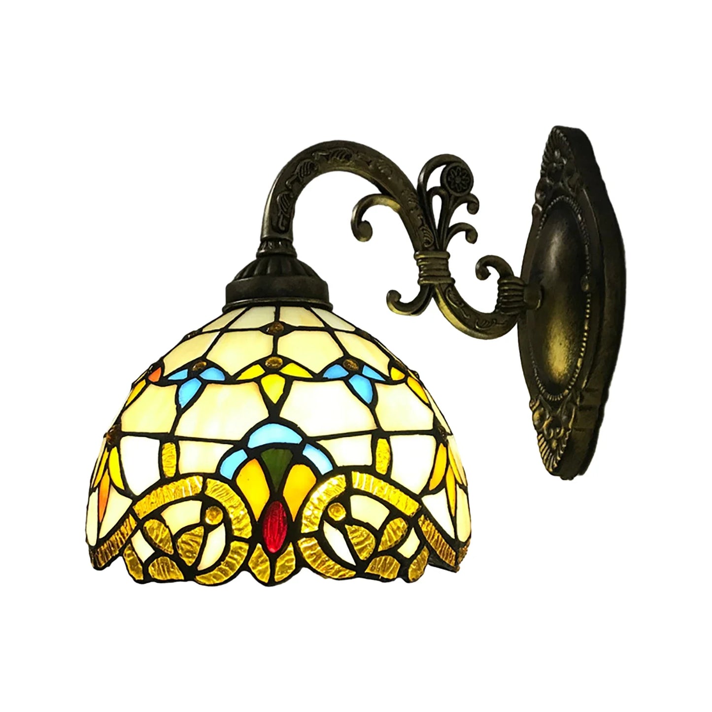 Lampe de chevet Murale Tiffany en Verre Teinté