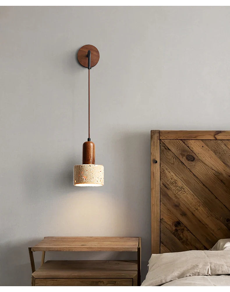 Lampe de chevet Murale Ajustable en Marbre Travertin
