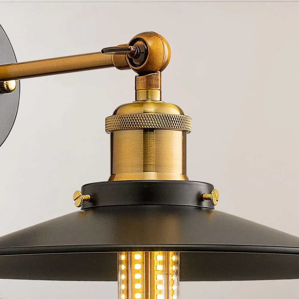 Lampe de chevet Murale Noir Rétro