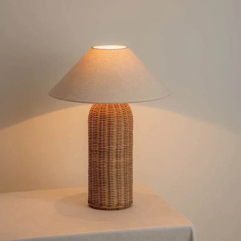 Lampe de Chevet Japonaise Wabi-Sabi en Osier