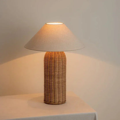 Lampe de Chevet Japonaise Wabi-Sabi en Osier