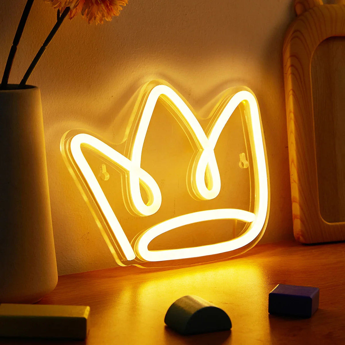 Lampe de chevet LED USB Néon Couronne