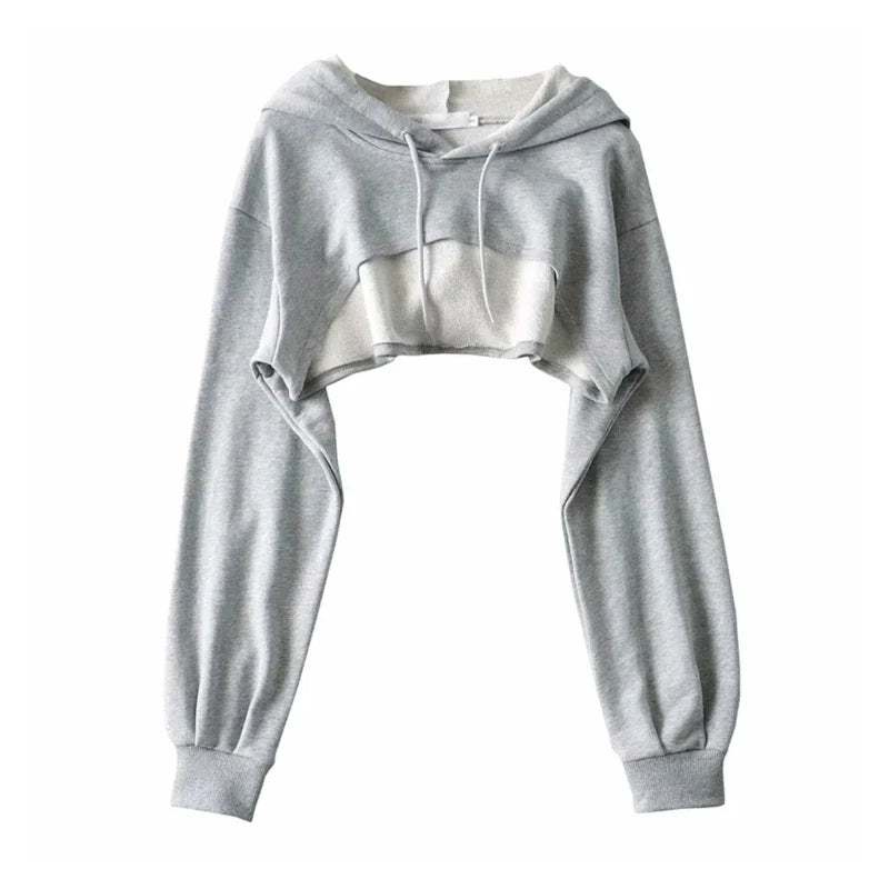 Crop top hoodie femme