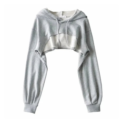 Crop top hoodie femme
