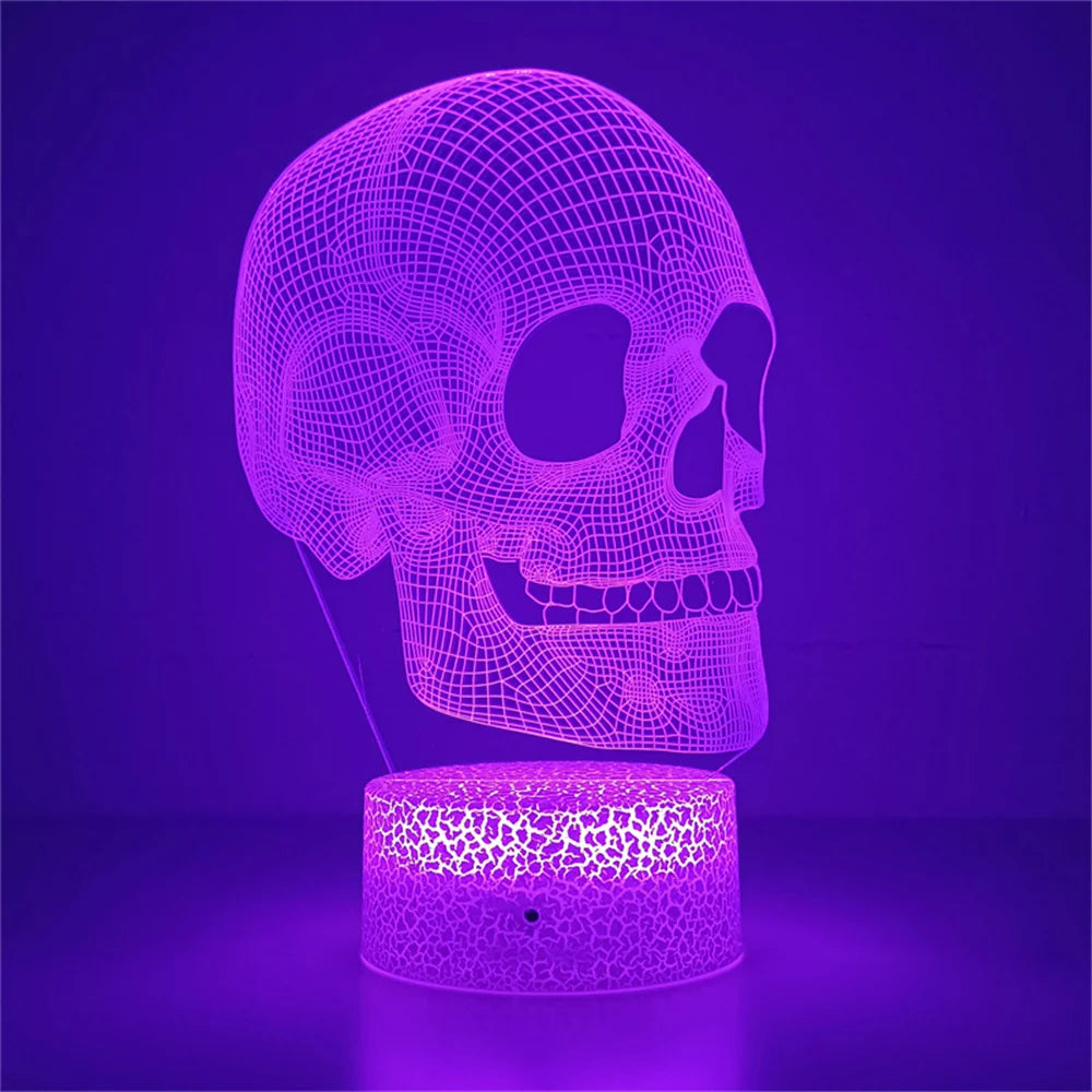 Lampe de Chevet Squelette Illusion 3D