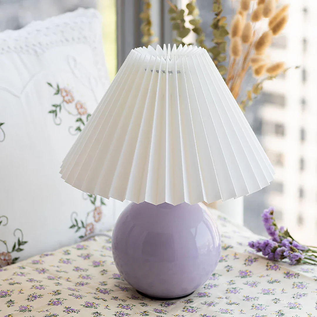 Lampe de Chevet Vintage Plissé en Céramique
