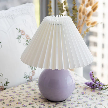 Lampe de Chevet Vintage Plissé en Céramique