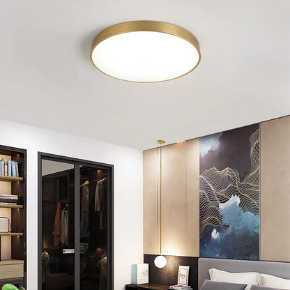 Lampe de Chevet Plafonnier LED Moderne Dorée Ronde