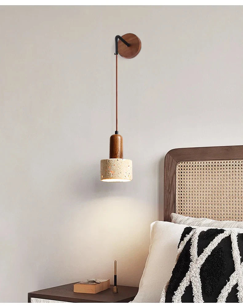 Lampe de chevet Murale Ajustable en Marbre Travertin