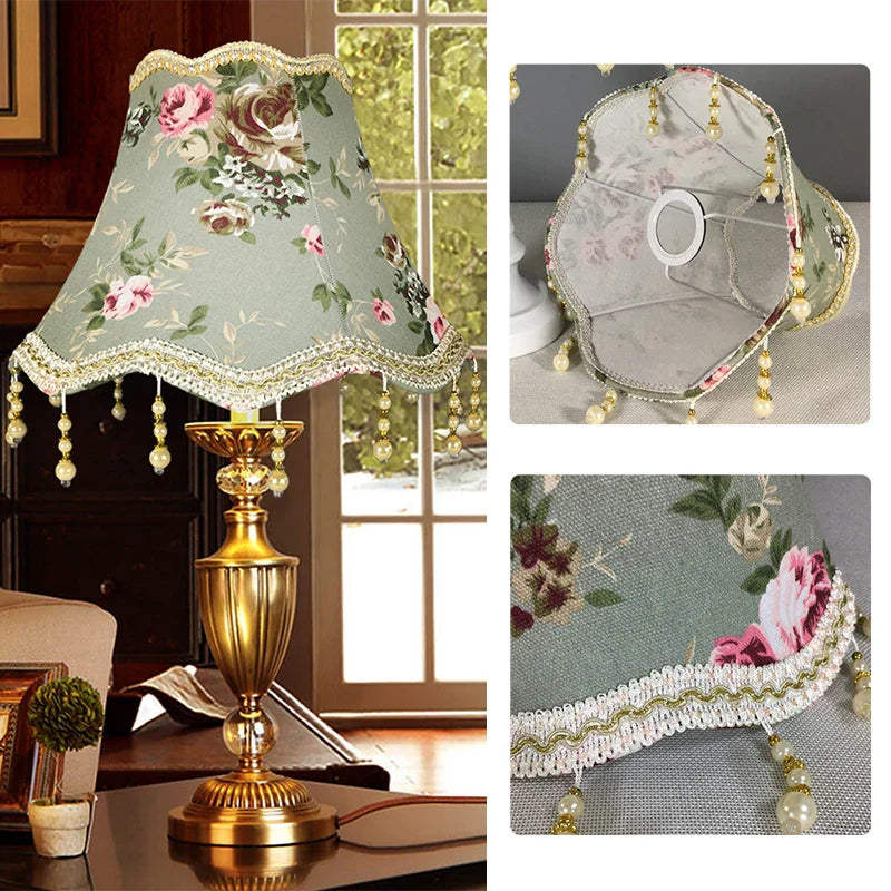 Abat-jour de Lampe de Chevet Style Européen en Tissu