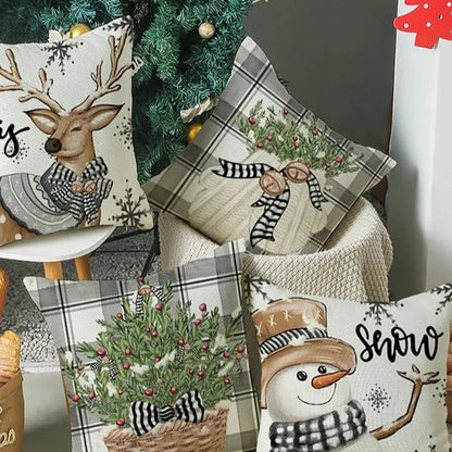Coussin de noël avec cerf