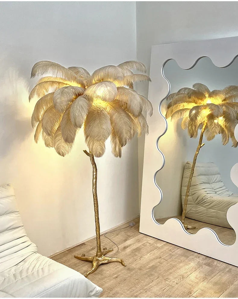 Lampe de Chevet à Plume sur Pied