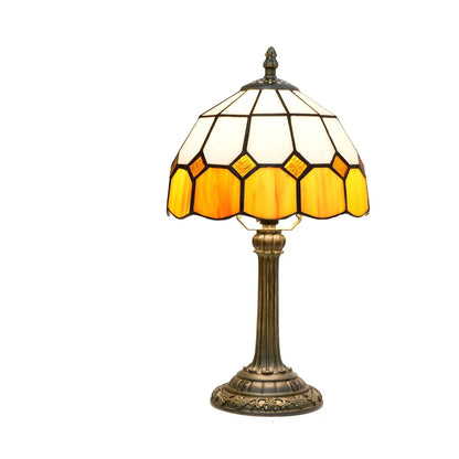 Lampe de chevet Tiffany en Verre Vitrail avec Motif