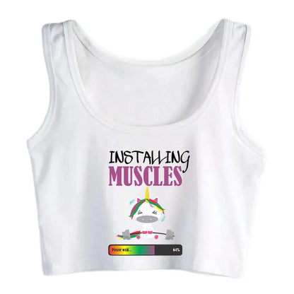 Crop top femme licorne