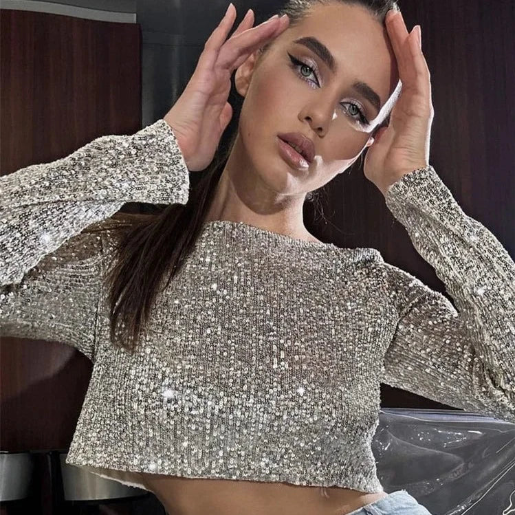 Crop top paillette