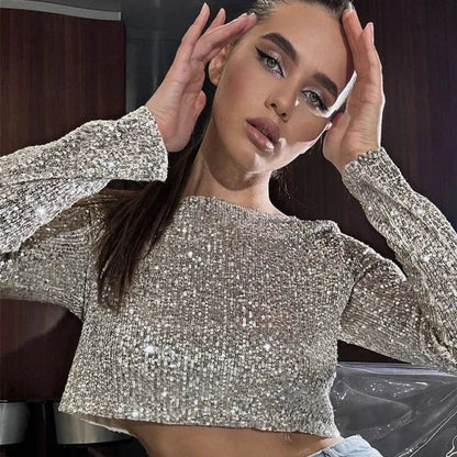 Crop top paillette