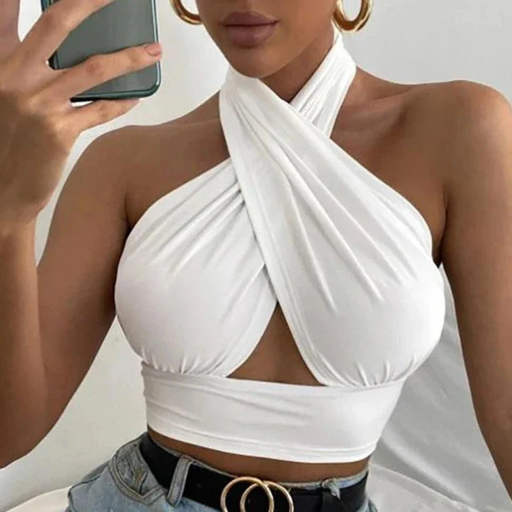 Crop top décolleté