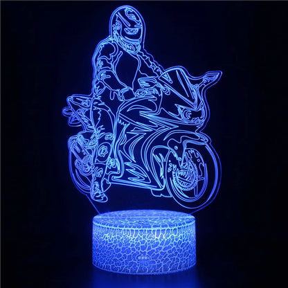 Lampe de chevet 3D Tactile Moto - lampechevetdesign.com
