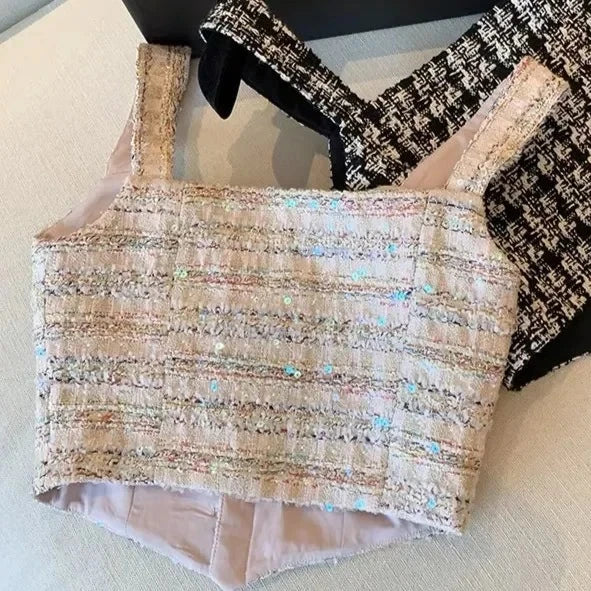 Tweed cropped top