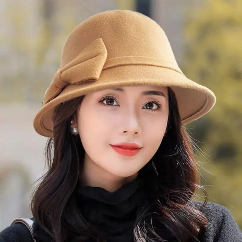 Chapeau Melon Cloche Femme Noeud Suede - La Maison du Chapeau
