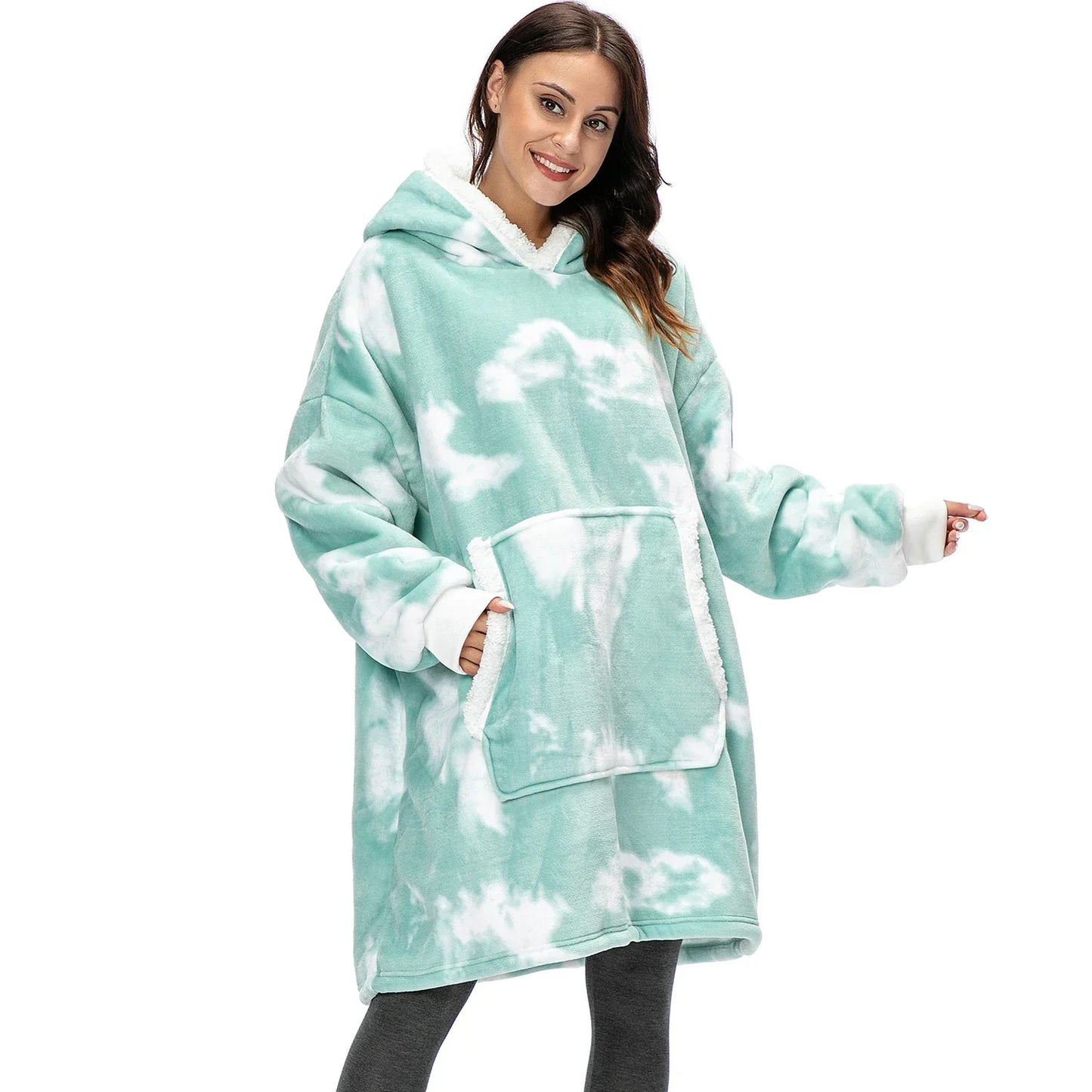 Sweat Plaid Femme Vert  À Motif Blanc