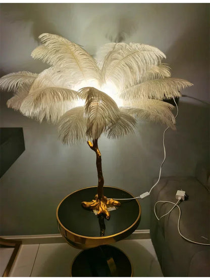Lampe de Chevet à Plume sur Pied