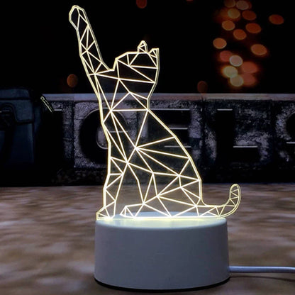 Lampe de chevet 3D LED Design Chat