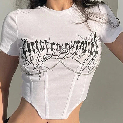 Crop top graphic tee