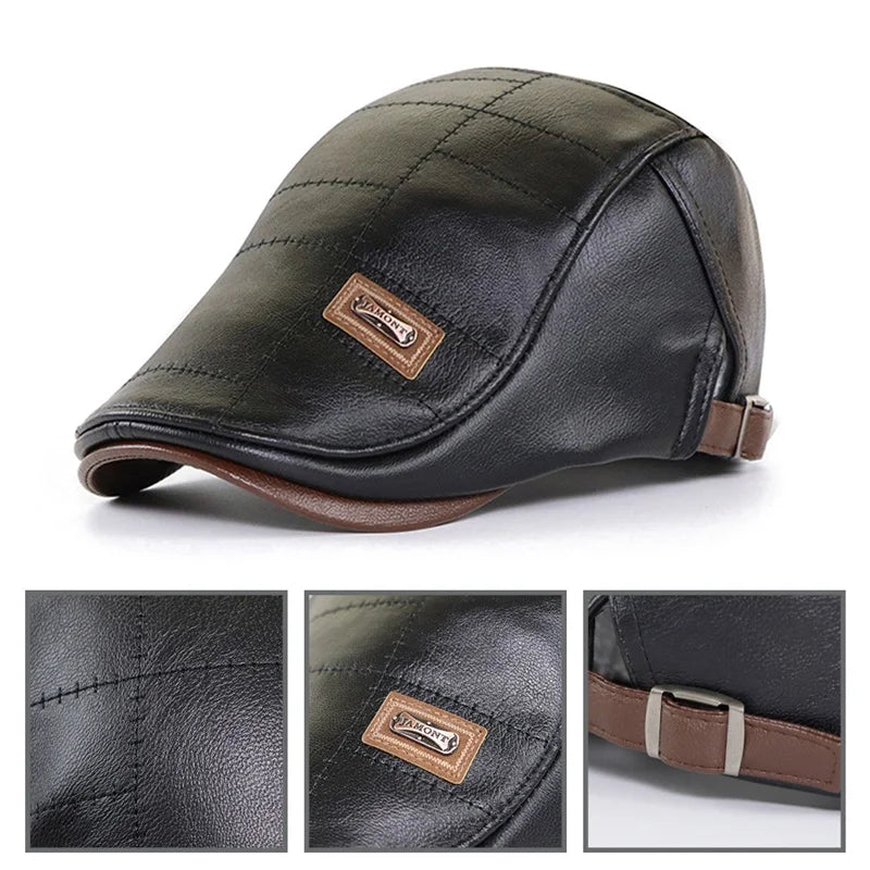 Béret Homme en Cuir - Élegant