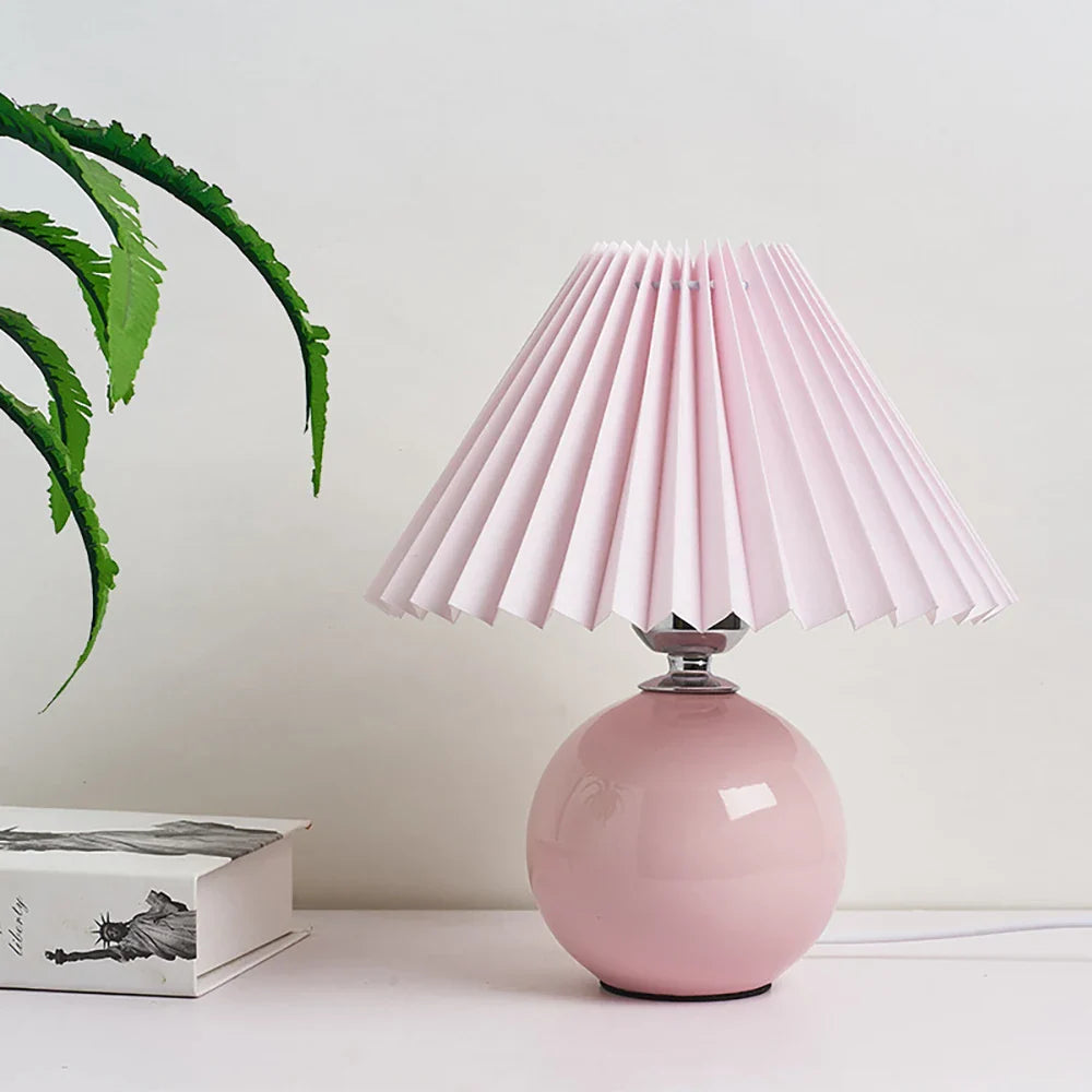 Lampe de Chevet Vintage Plissé en Céramique