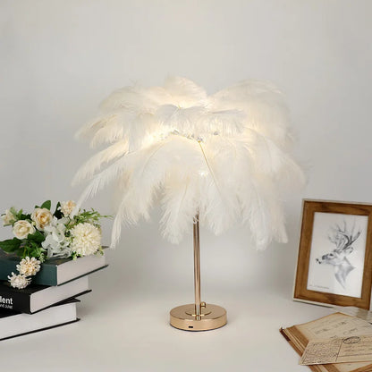 Lampe de chevet Plumes Tactile LED