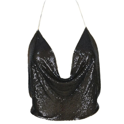 Sequin crop top femme