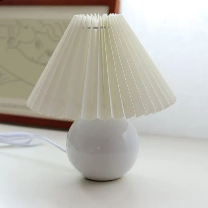 Lampe de Chevet Vintage Plissé en Céramique
