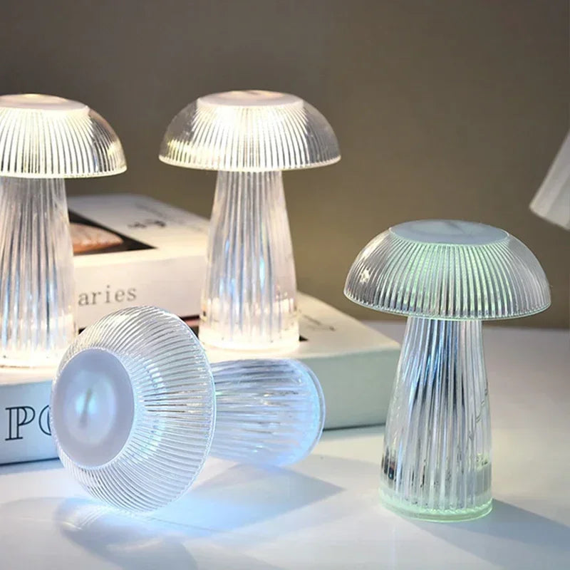 Lampe De Chevet Veilleuse Champignon Transparente