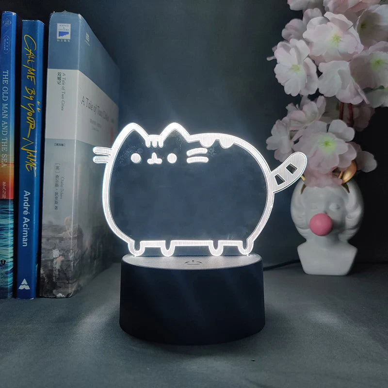 Lampe de chevet Néon Tactile Chat Mignon