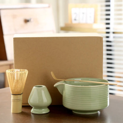 Set Matcha Japonais 4 Pièces – Bol, Fouet & Support