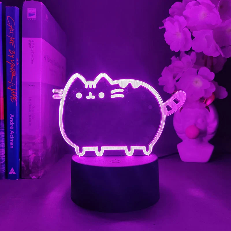 Lampe de chevet Néon Tactile Chat Mignon