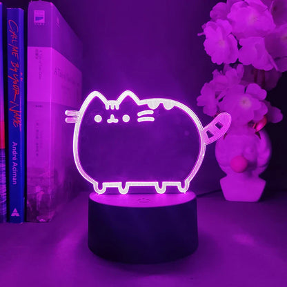 Lampe de chevet Néon Tactile Chat Mignon