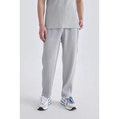 Pantalon plissé homme gris