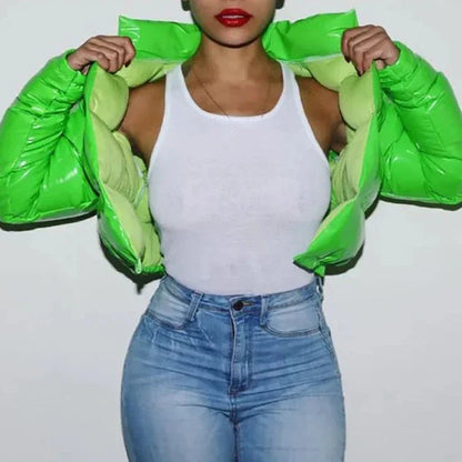 Puffer jacket crop top