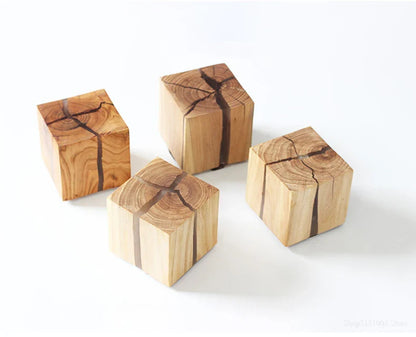 Lampe de chevet Murale Cube en Bois Moderne